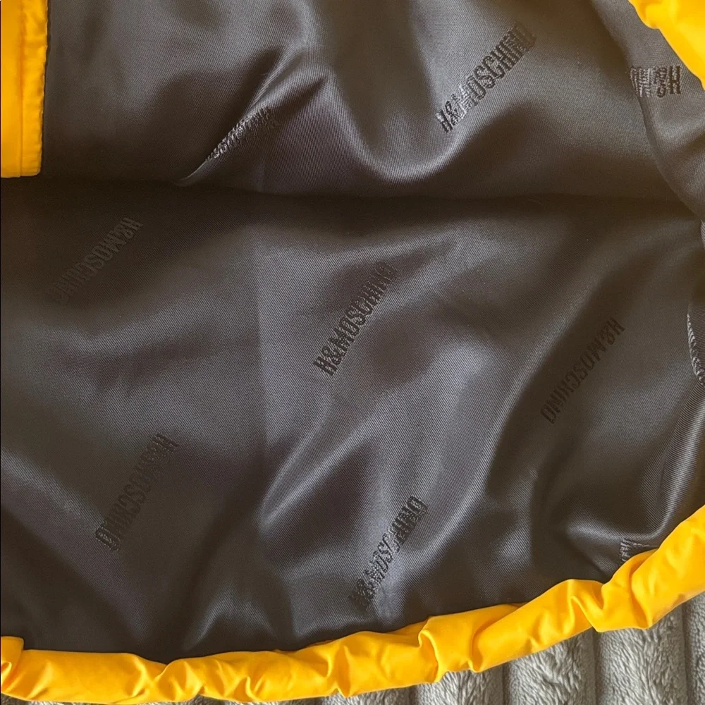 Moschino & H&M Collab Yellow Puffer Mini Skirt with Gold Accents - Picture 8 of 15